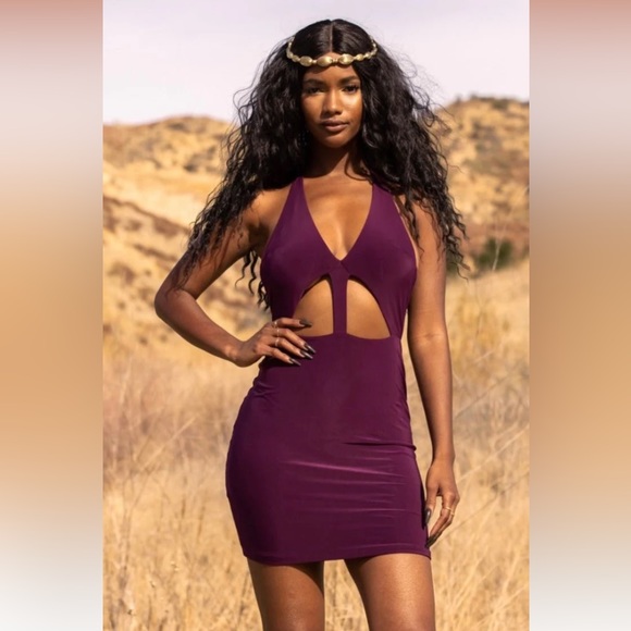 Sincerely Ria Labé Dress in Wine - Picture 1 of 7